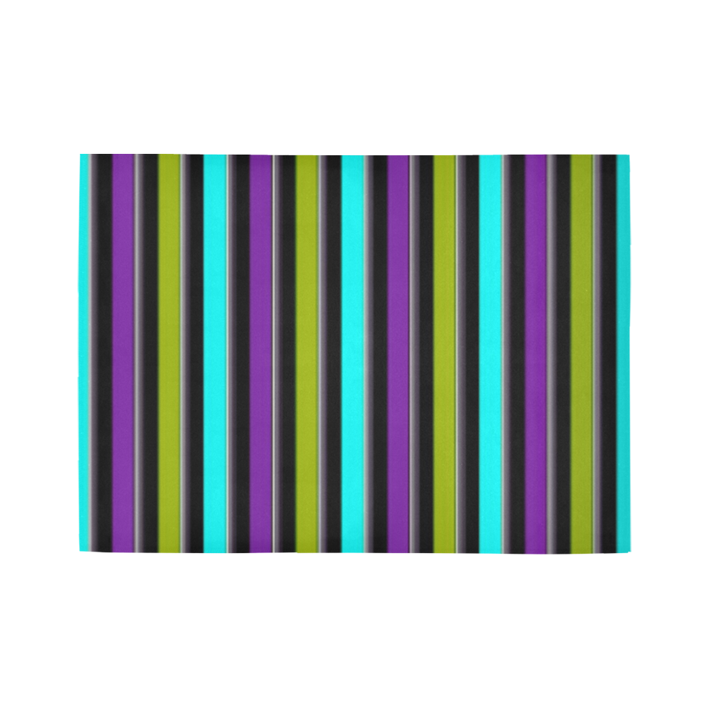 Wacky Retro Stripe Bold Colors Area Rug7'x5'