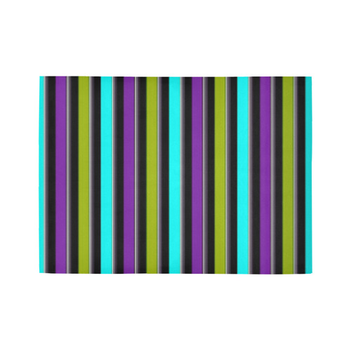 Wacky Retro Stripe Bold Colors Area Rug7'x5'