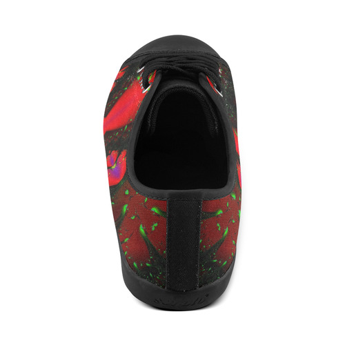 Fiery Black Hole Fractal Abstract Canvas Shoes for Women/Large Size (Model 016)