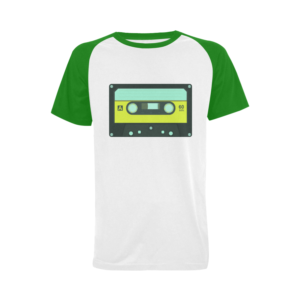 Cassette Tape Men's Raglan T-shirt Big Size (USA Size) (Model T11)