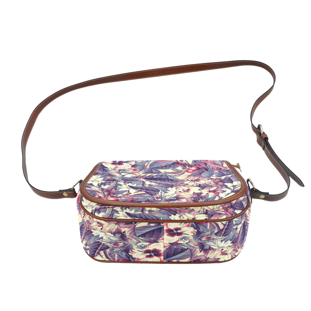 flowers 5 Saddle Bag/Large (Model 1649)