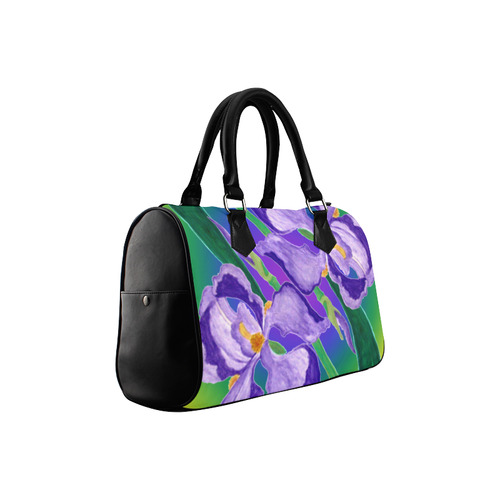 Purple Iris Diagonal Rainbow Boston Handbag (Model 1621)