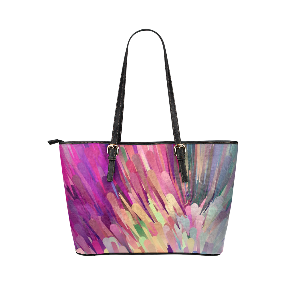 Lady Pattern by Artdream Leather Tote Bag/Small (Model 1651)