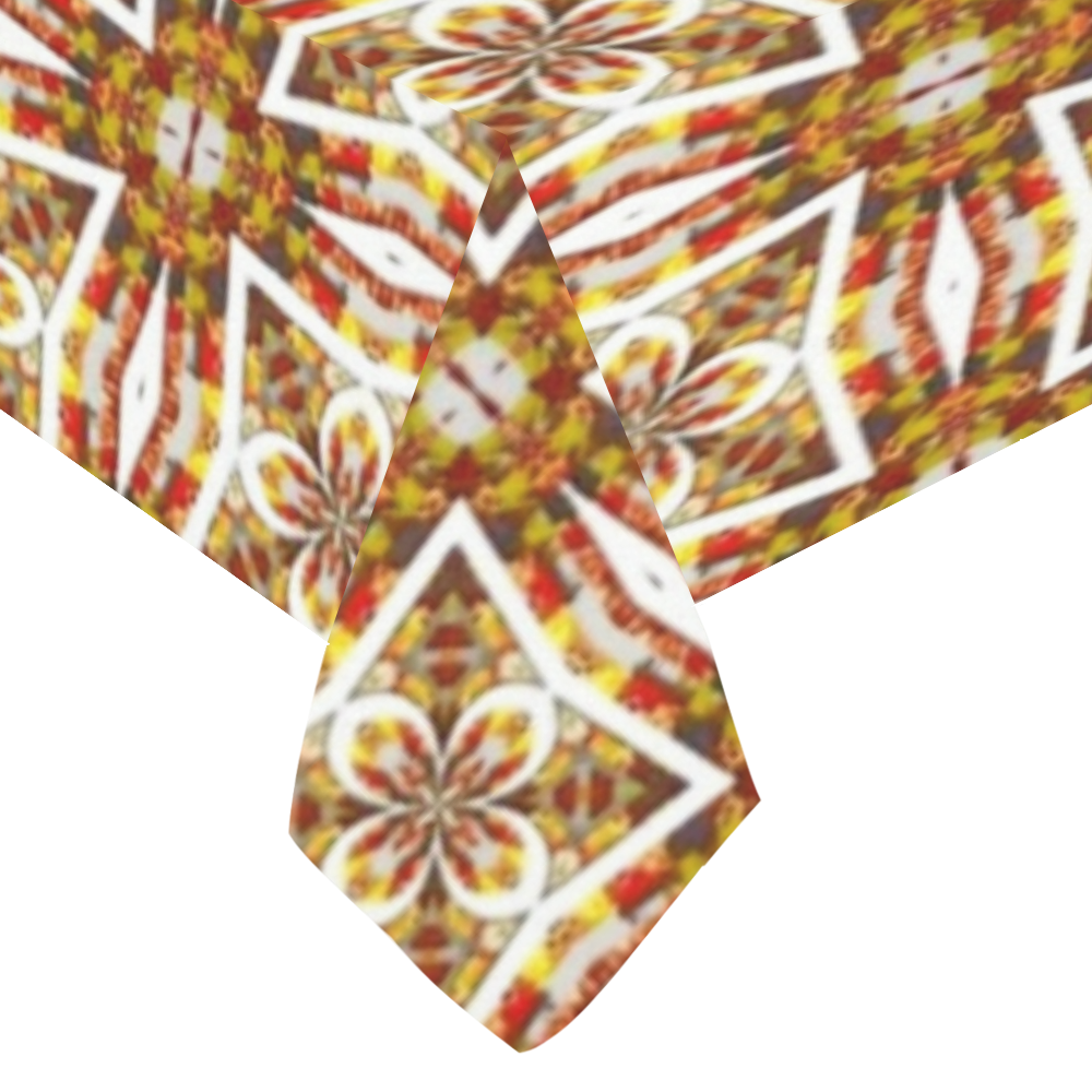 Topaz Geometric Pattern Cotton Linen Tablecloth 60"x 104"