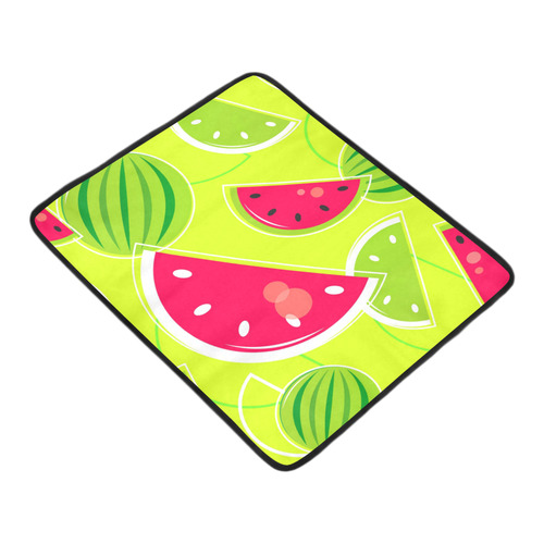 Artistic beach idea for every Vacation with Melons : wonderful green and red design Beach Mat 78"x 60"