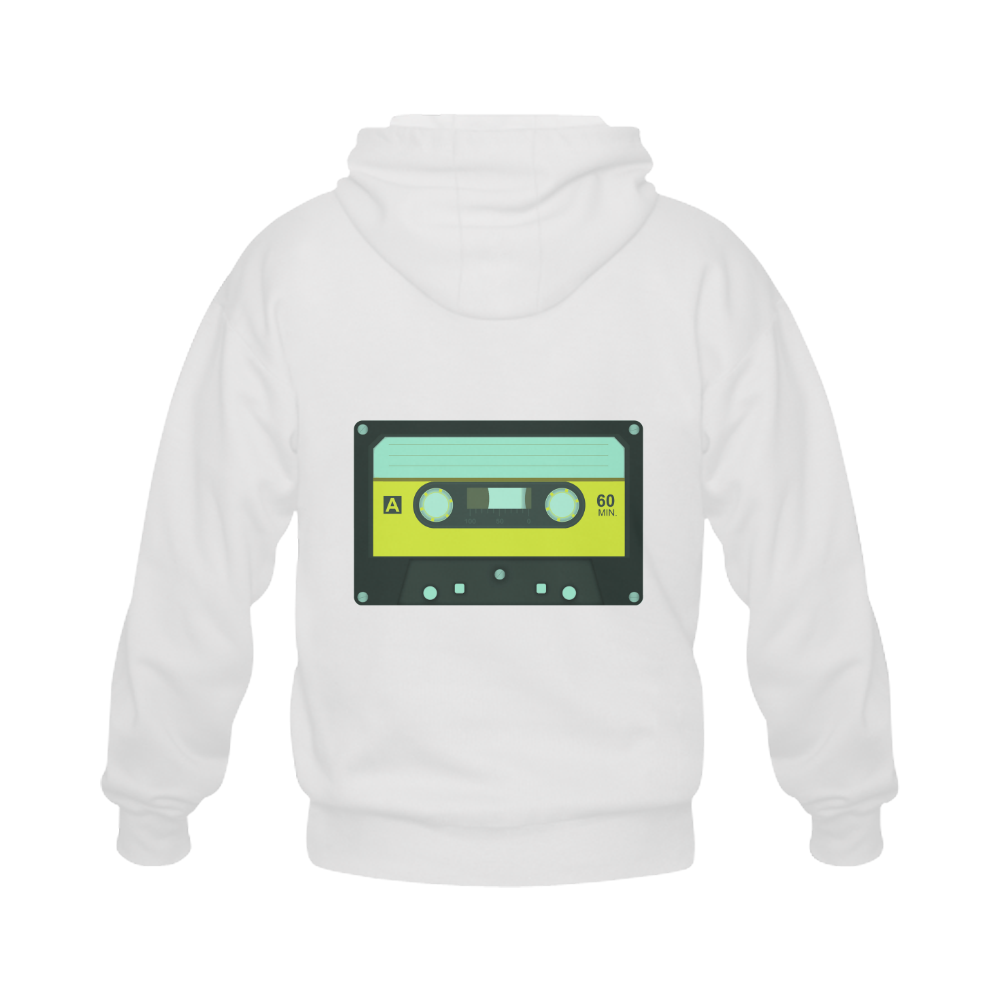 Cassette Tape Gildan Full Zip Hooded Sweatshirt (Model H02)