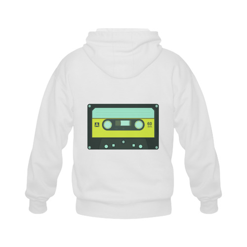 Cassette Tape Gildan Full Zip Hooded Sweatshirt (Model H02)