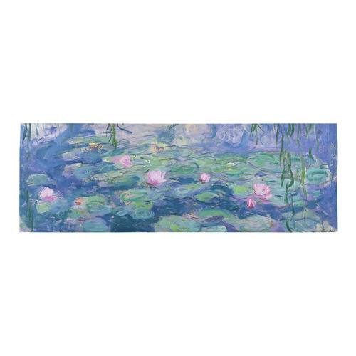 Monet Pink Water Lily Pond Floral Fine Art Area Rug 9'6''x3'3''