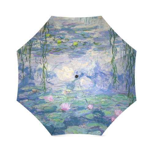 Monet Pink Water Lilies Floral Fine Art Foldable Umbrella (Model U01)