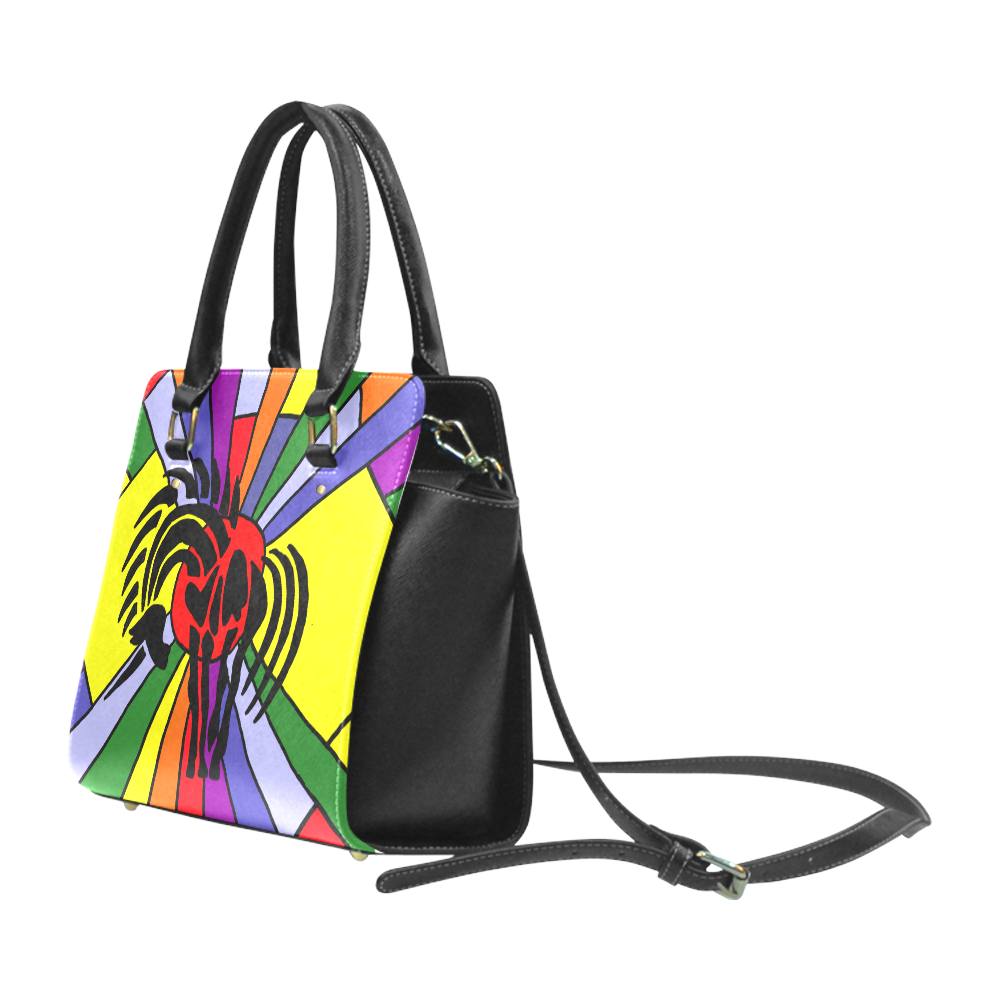 Fun Unicorn and Rainbow Art Classic Shoulder Handbag (Model 1653)
