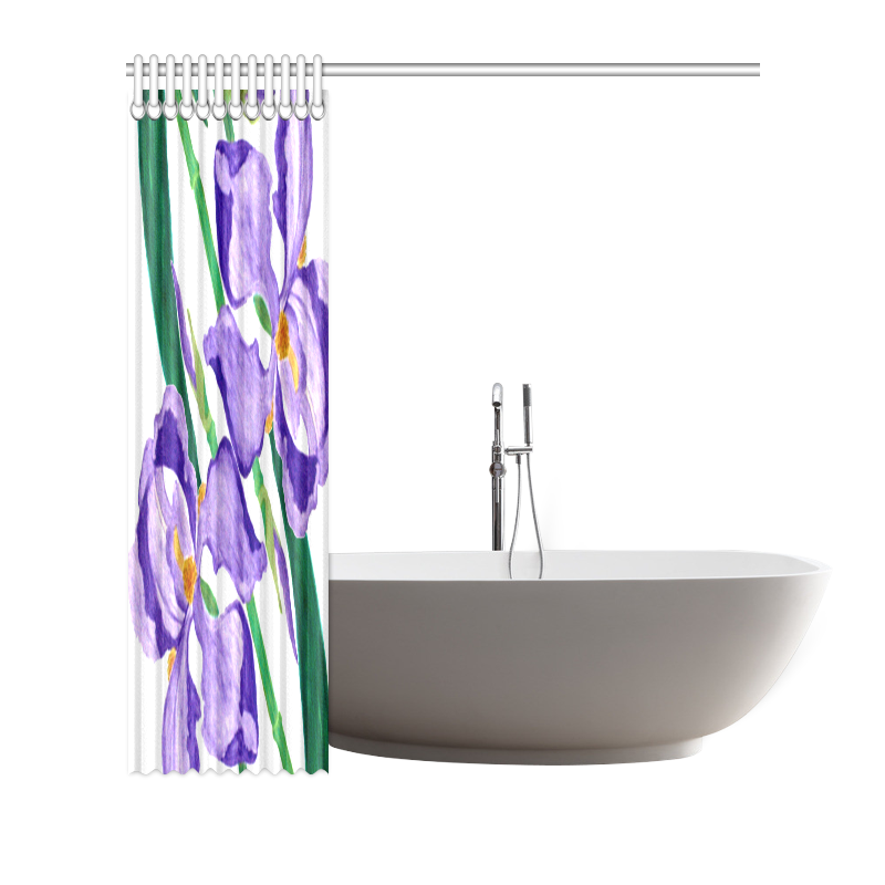 Purple Iris Diagonal Shower Curtain 72"x72"