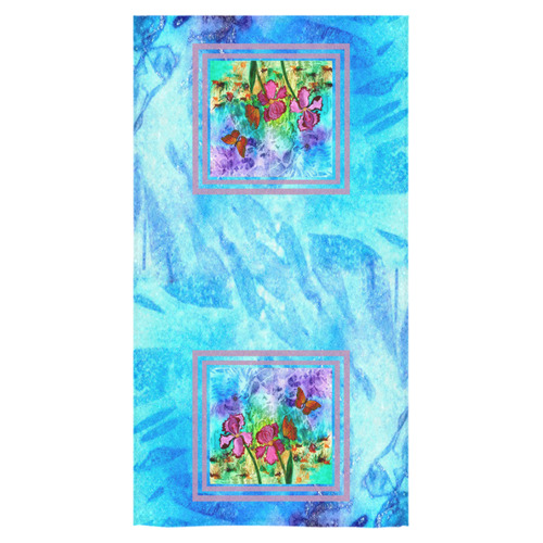 Pink Iris Marbleized Bath Towel 30"x56"