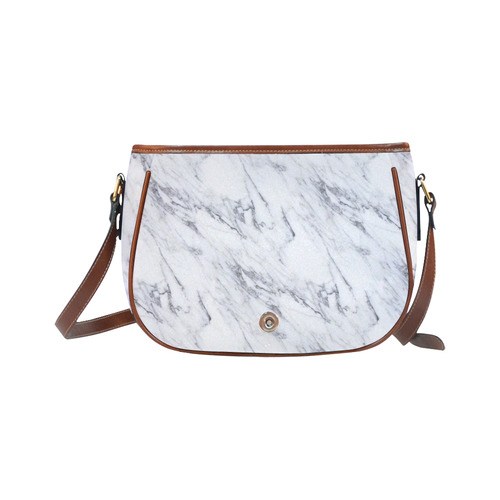 italian Marble,white,Trieste Saddle Bag/Small (Model 1649) Full Customization