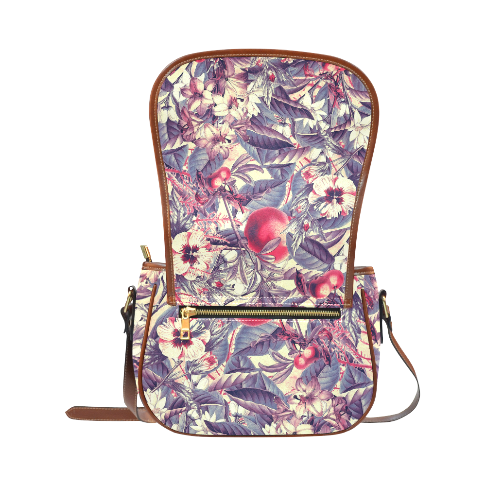 flowers 5 Saddle Bag/Large (Model 1649)