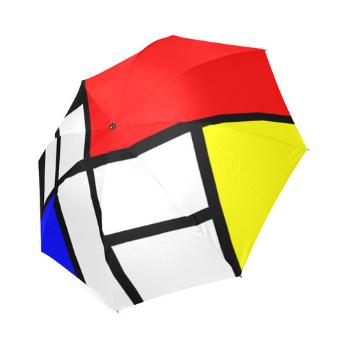 Mosaic DE STIJL Style black yellow red blue Foldable Umbrella (Model U01)