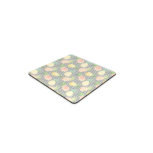 watercolor pineapple and chevron, pineapples Square Coaster