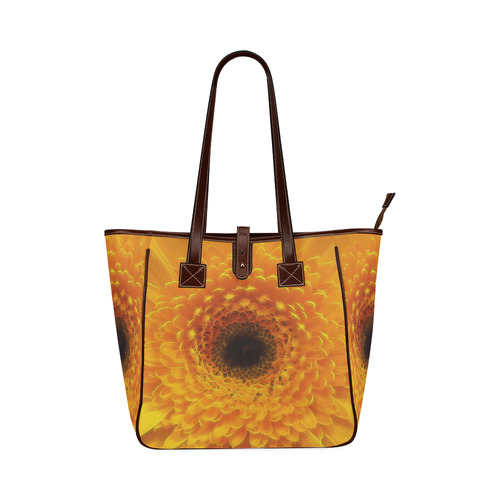 Yellow Flower Tangle FX Classic Tote Bag (Model 1644)