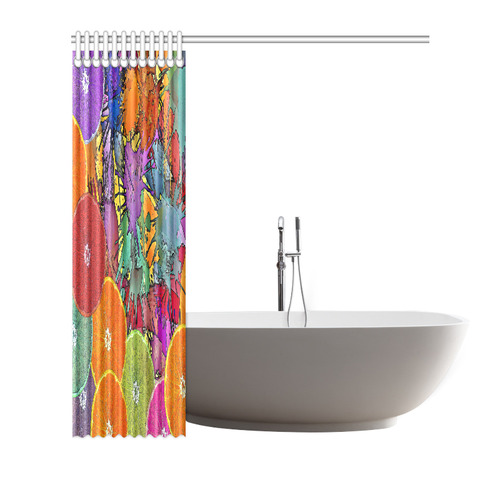 Pop Art Pattern Mix ORANGES SPLASHES multicolored Shower Curtain 72"x72"