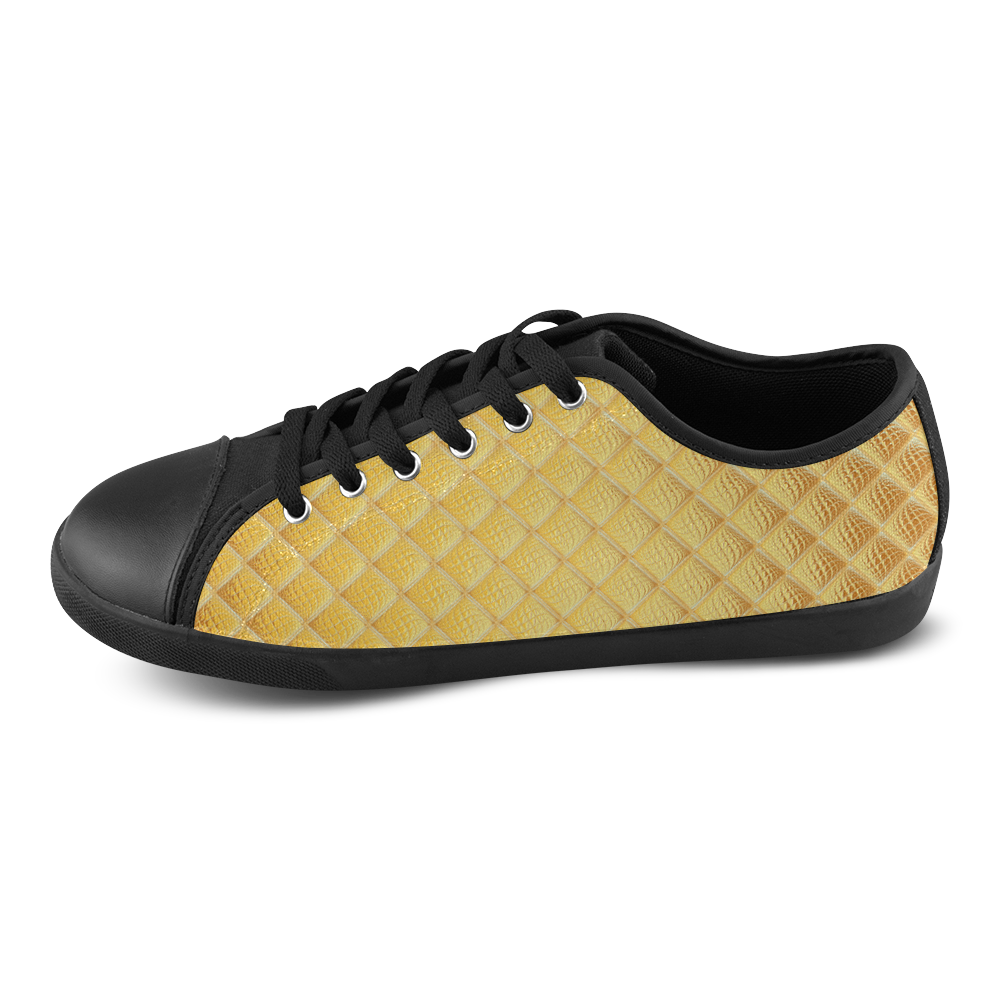 Gleaming Golden Plate Canvas Shoes for Women/Large Size (Model 016)