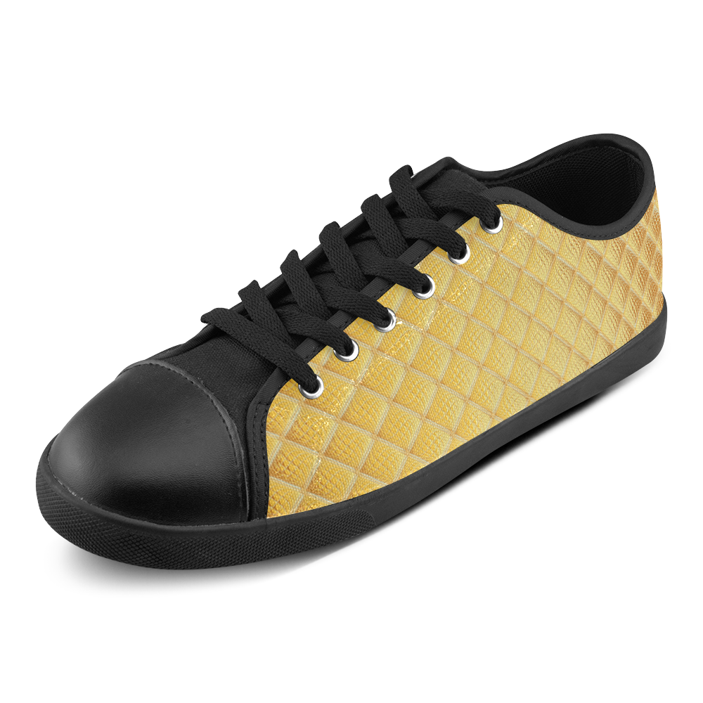 Gleaming Golden Plate Canvas Shoes for Women/Large Size (Model 016)