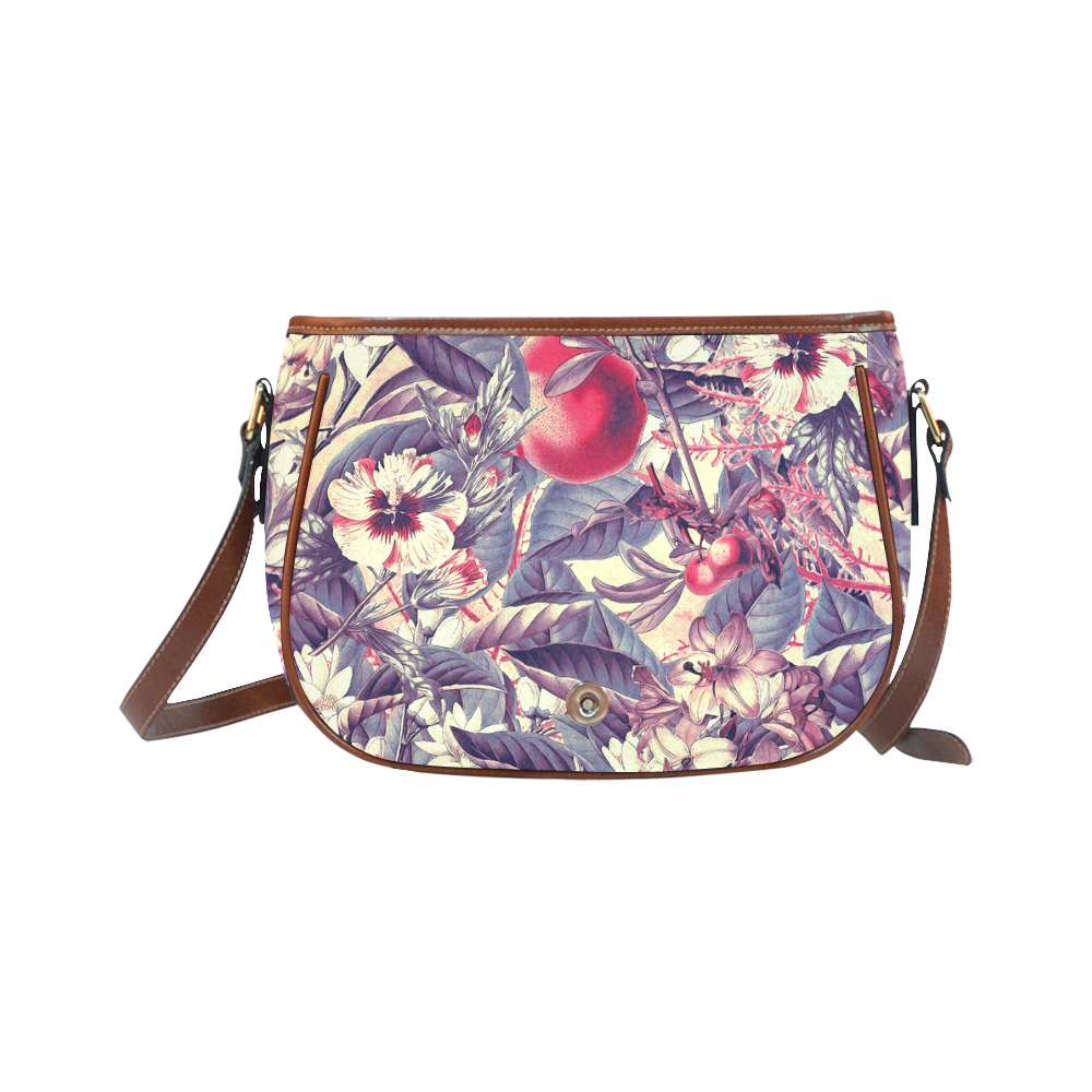 flowers 5 Saddle Bag/Large (Model 1649)