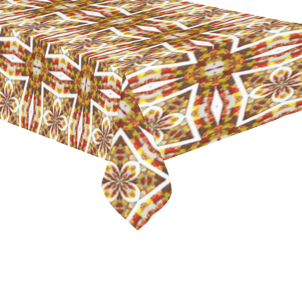 Topaz Geometric Pattern Cotton Linen Tablecloth 60"x 104"