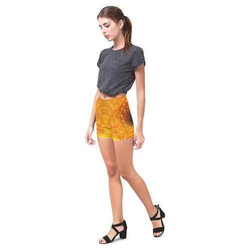 Yellow Flower Tangle FX Briseis Skinny Shorts (Model L04)