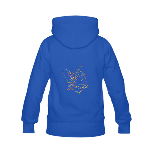 Abstract Triangle Cat Blue Men's Classic Hoodies (Model H10)