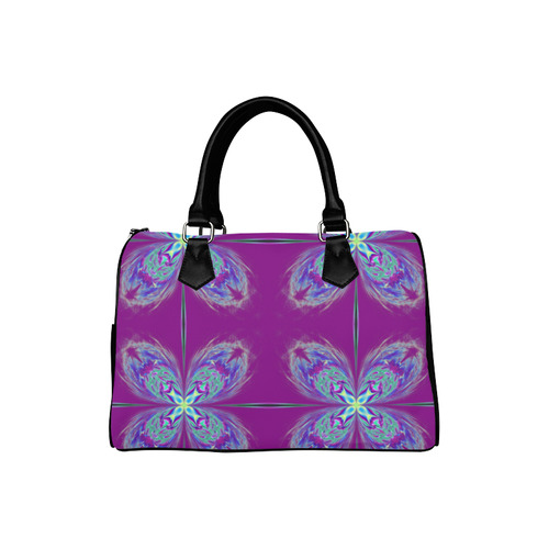Butterflies in the Purple Sunset Fractal Boston Handbag (Model 1621)