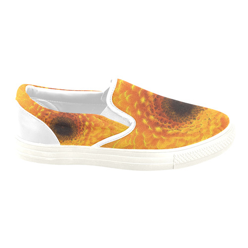 Yellow Flower Tangle FX Women's Unusual Slip-on Canvas Shoes (Model 019)