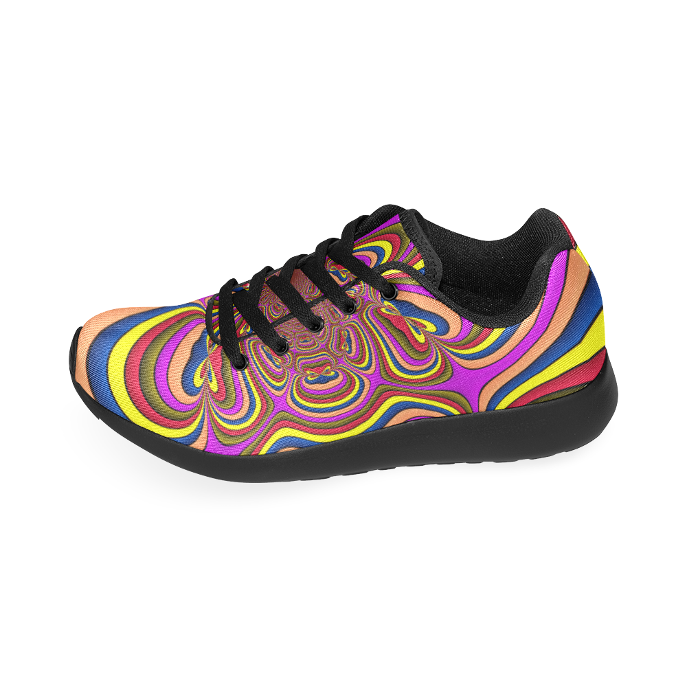 Yellow Lilac Abstract Flower Men’s Running Shoes (Model 020)