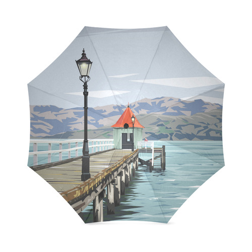 Akaroa Wharf umbrella Foldable Umbrella (Model U01)