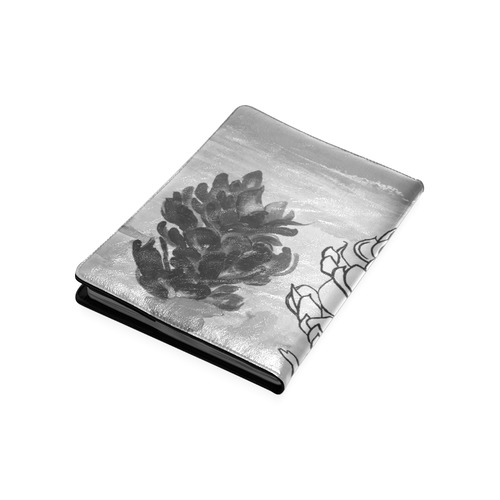 Alpinia purpurata Red Ginger Flower Black Custom NoteBook B5