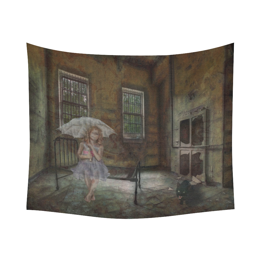 Room 13 - The Girl Cotton Linen Wall Tapestry 60"x 51"