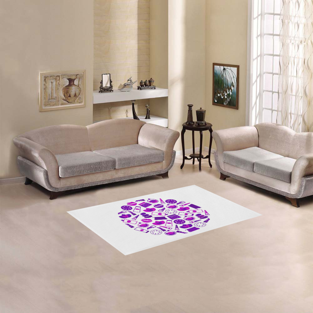 Cosmetics - inspired fashionable Rug edition : Wild purple fresh art. This art was used in couple of Area Rug 2'7"x 1'8‘’