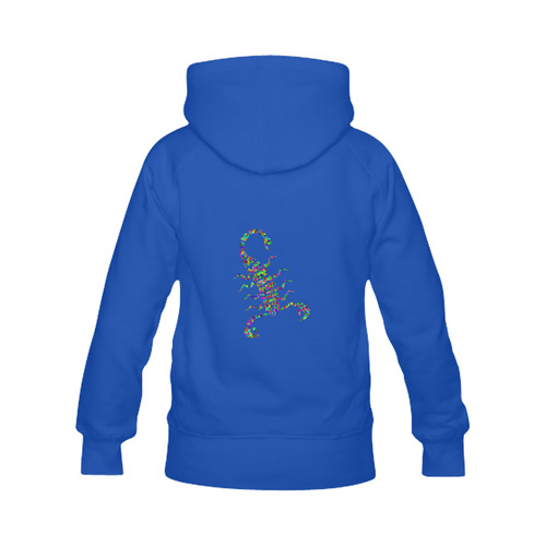Abstract Triangle Scorpion Blue Women's Classic Hoodies (Model H07)