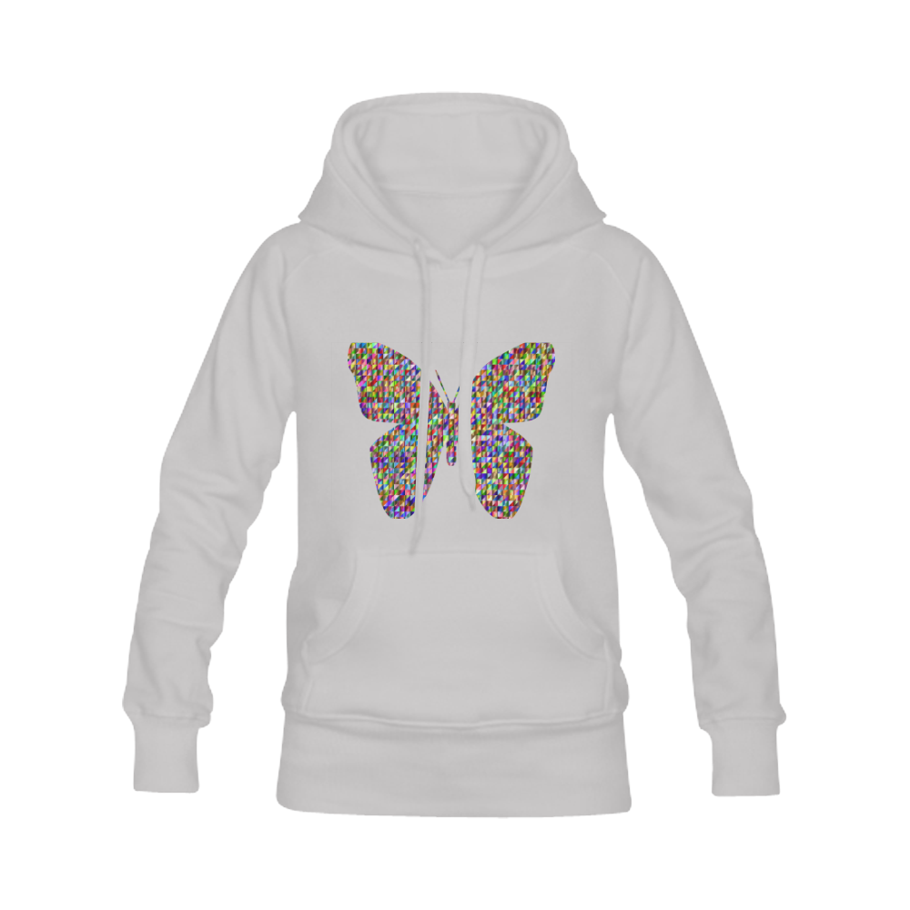 Abstract Triangle Butterfly Grey Women's Classic Hoodies (Model H07)
