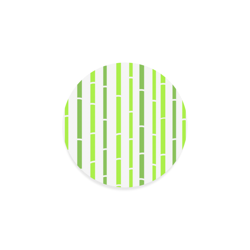 Bamboo designers Coaster : wild green with stripes Round Coaster