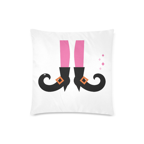 Original Witch legs designers pillow : pink and black original design Custom Zippered Pillow Case 18"x18"(Twin Sides)