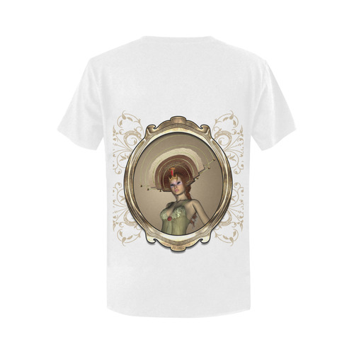Fantasy, beautiful women with awesome hat Women's T-Shirt in USA Size (Two Sides Printing)