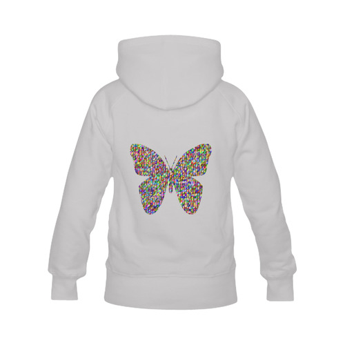 Abstract Triangle Butterfly Grey Women's Classic Hoodies (Model H07)