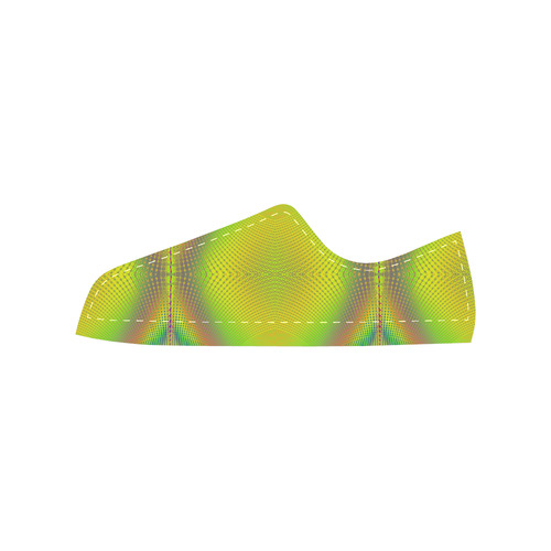 Yellow & Green Up Up And Away Fractal Abstract Men's Classic Canvas Shoes (Model 018)