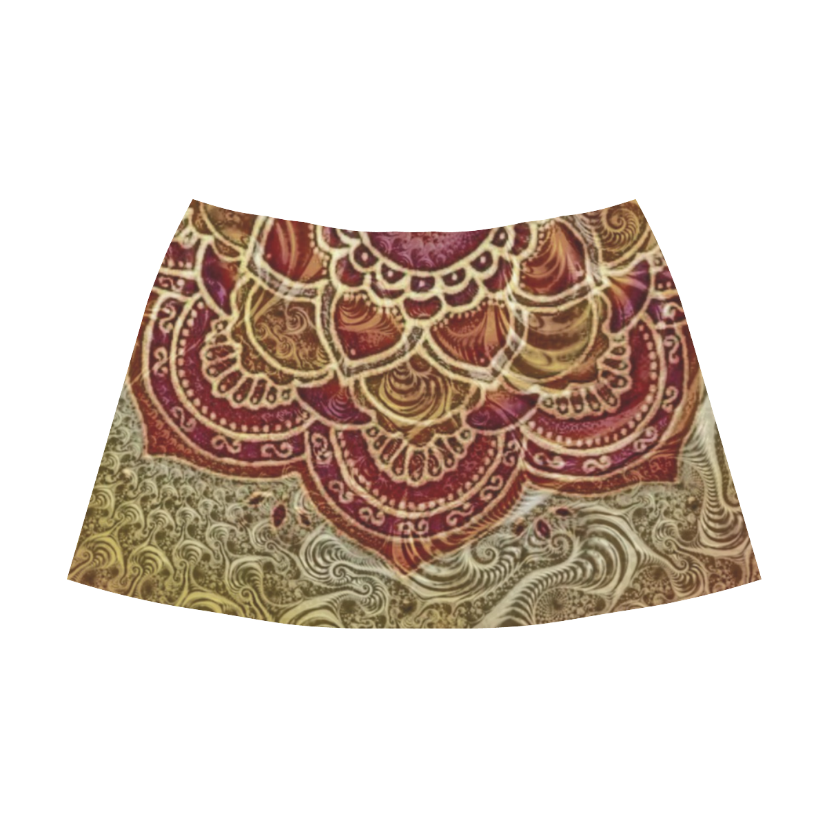 Fractal Meets Mandala Mnemosyne Women's Crepe Skirt (Model D16)