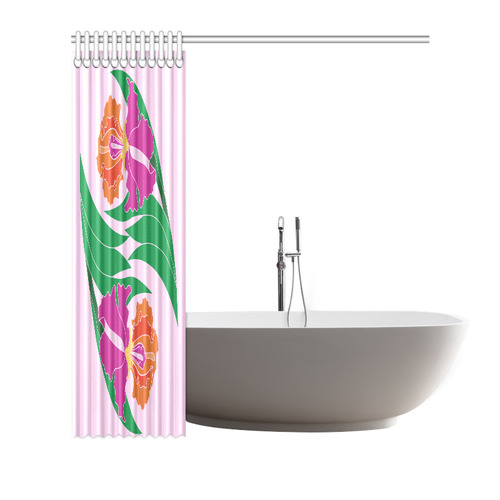 Pink Iris Yin-Yang Shower Curtain 72"x72"