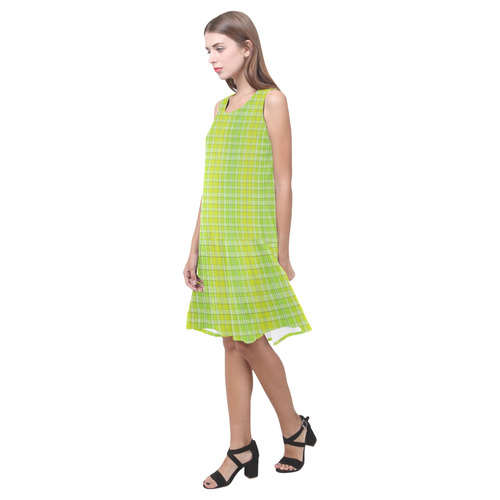 FabricPattern20160801 Sleeveless Splicing Shift Dress(Model D17)