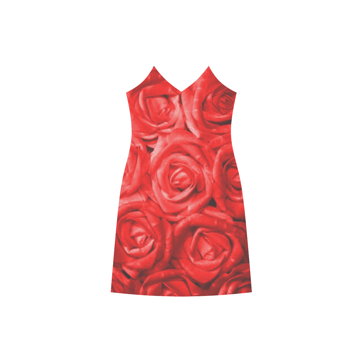 gorgeous roses L V-Neck Open Fork Long Dress(Model D18)