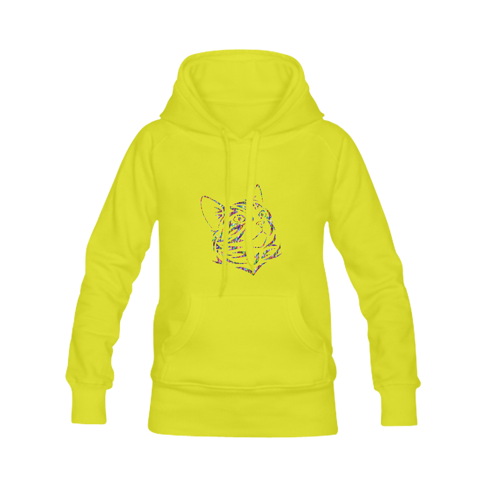 Abstract Triangle Cat Yellow Men's Classic Hoodies (Model H10)