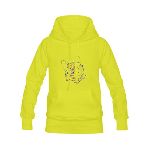 Abstract Triangle Cat Yellow Men's Classic Hoodies (Model H10)