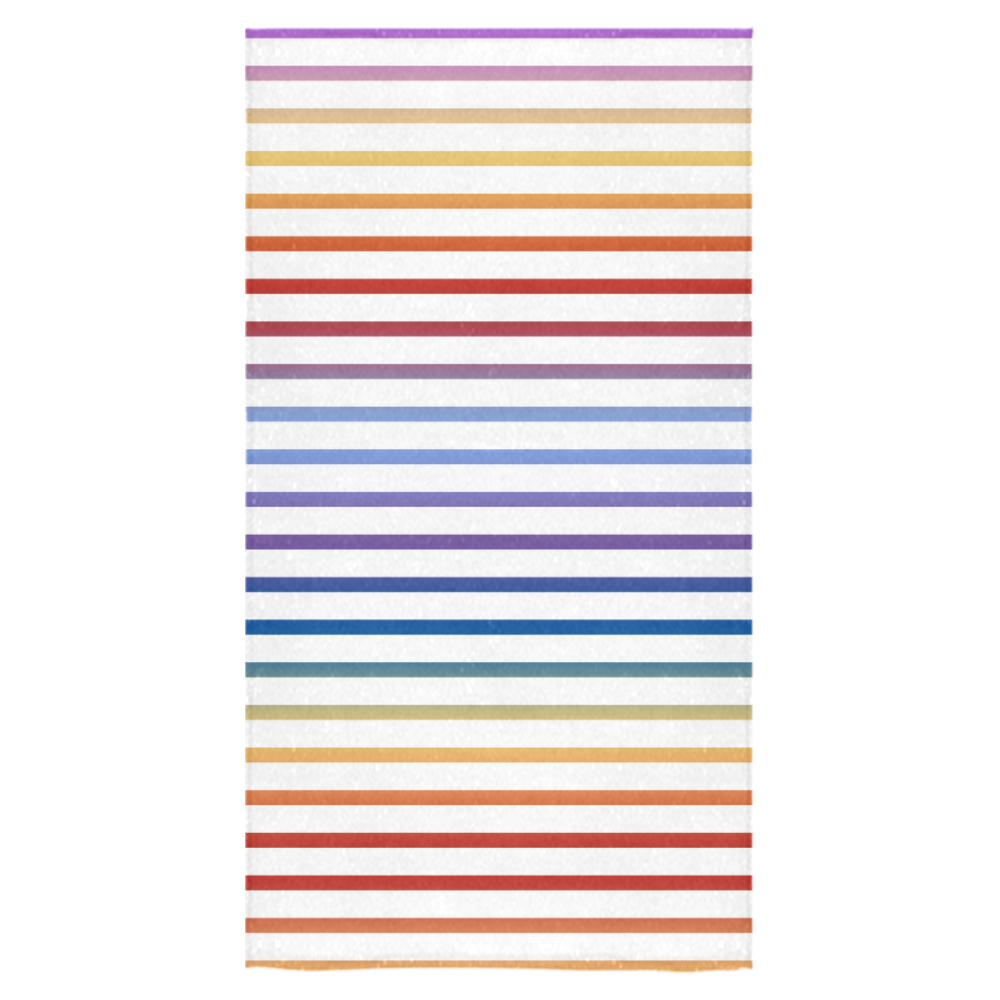 Narrow Flat Stripes Pattern Colored Bath Towel 30"x56"