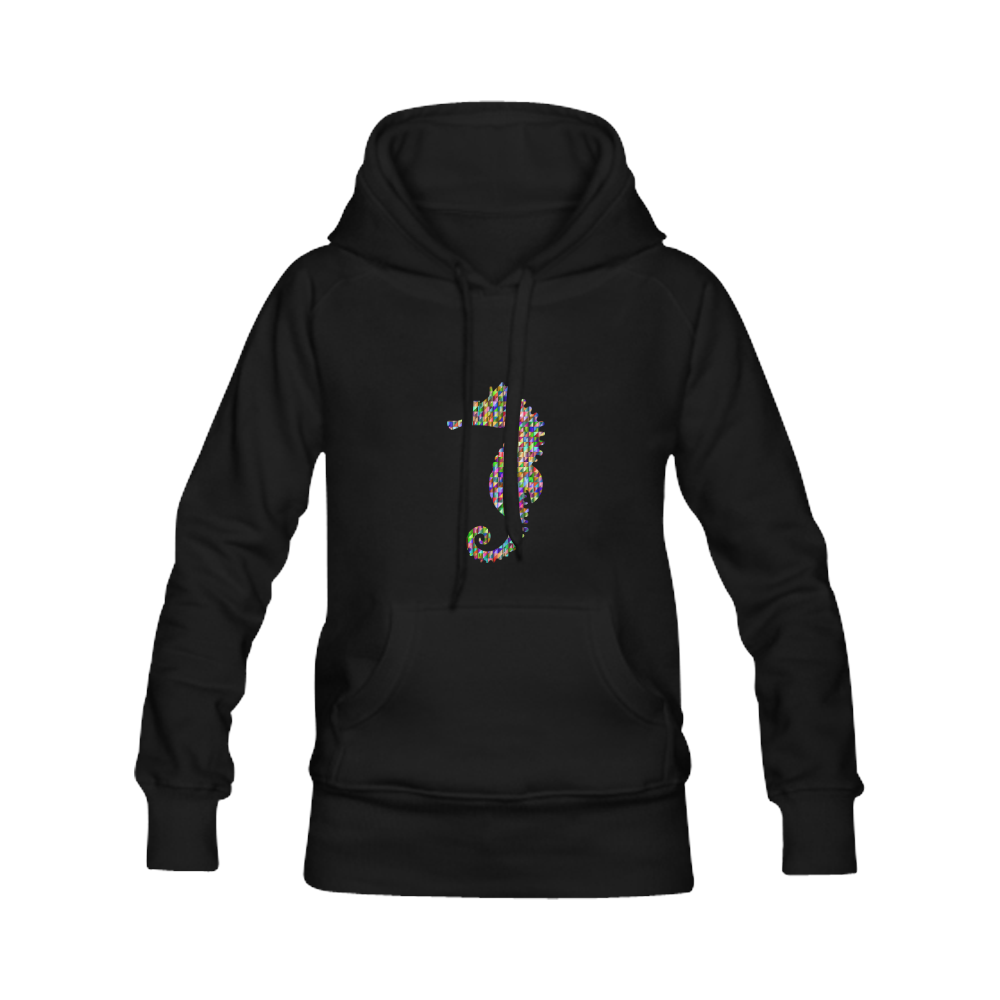 Abstract Triangle Seahorse Black Men's Classic Hoodies (Model H10)
